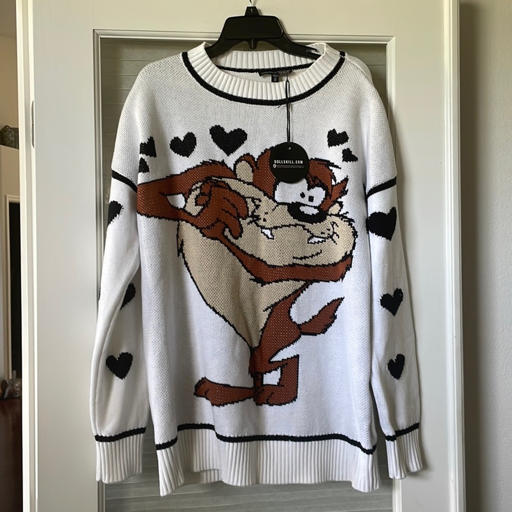Dolls Kill Taz Mania Oversized Sweater Size S Brand New